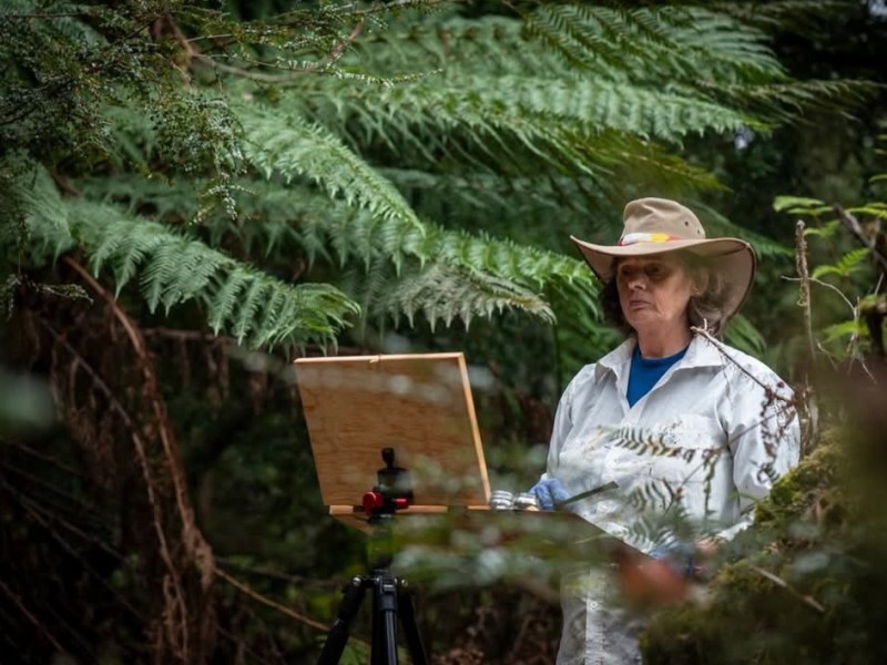 Day 1 painting 1 in the Tarkine/Takayna&nbsp;wilderness