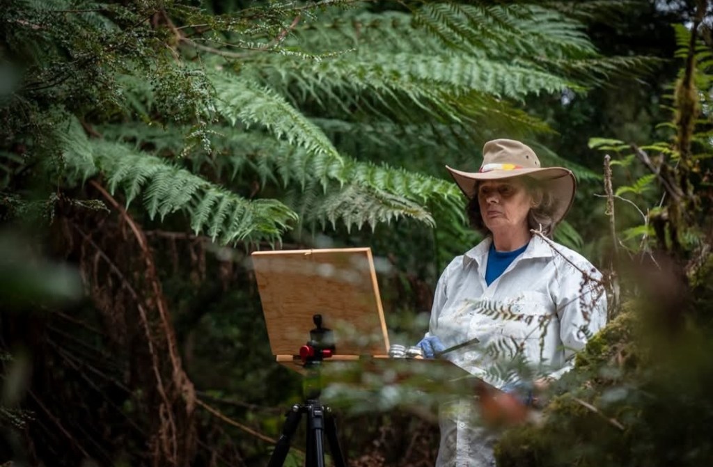 Day 1 painting 1 in the Tarkine/Takayna&nbsp;wilderness